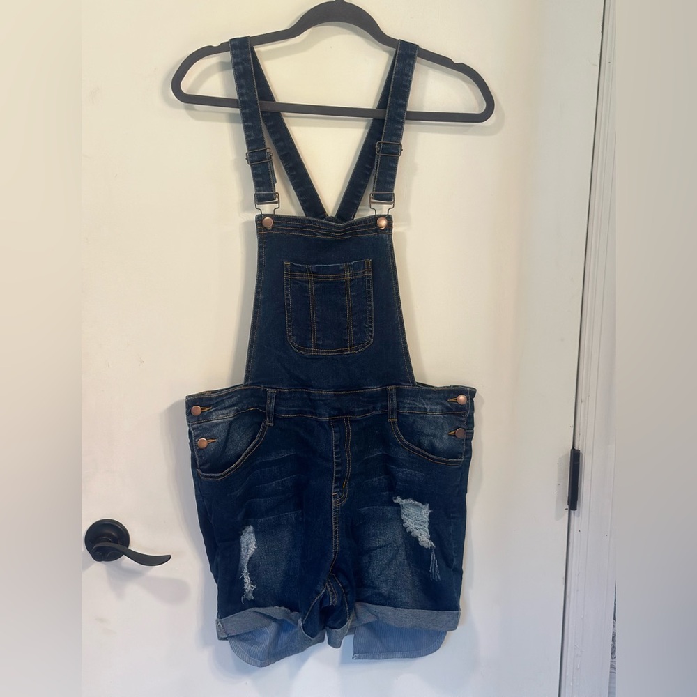 Denim Bib Overall Shorts 2XL